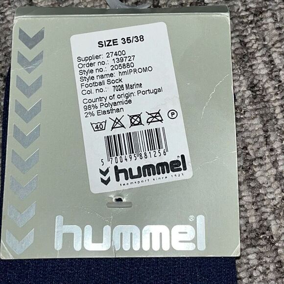Hummel‎ Size 35/38 HML Promo Football Socks Marine Navy Blue knee High NWT - Picture 5 of 5